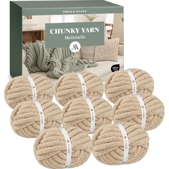 Chenilla gruesa Yarn Mellobello Jumbo para tejer a mano