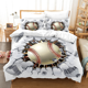 thumbnail image 1 of Sports baseball Bedding Set Single Twin Full Queen King Size Baseball Bed Set Aldult Kid Bedroom Duvetcover Sets Bed Sheets, 1 of 5