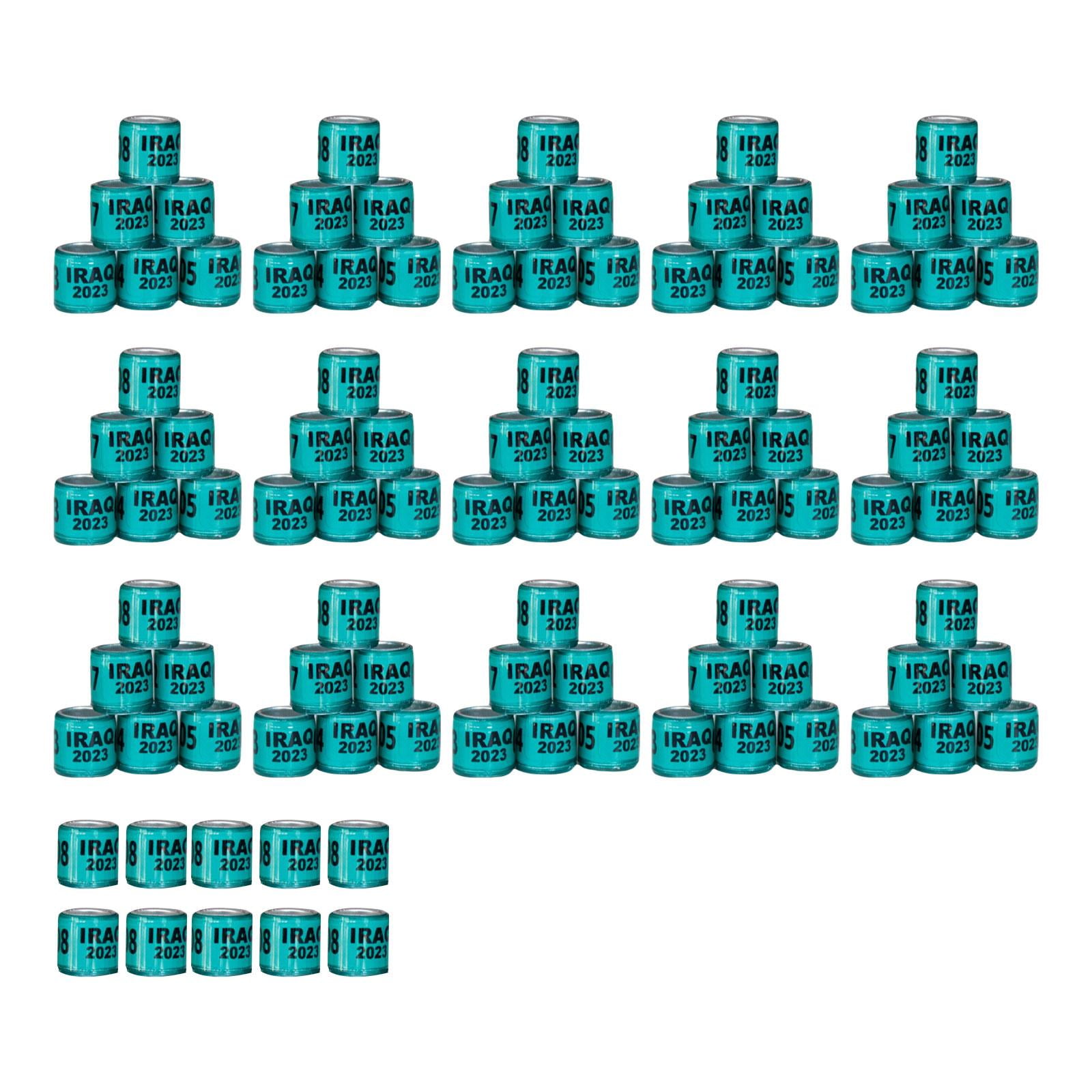 Magideal - 100x Anillo De Pierna 8mm Bandas De Identificación 2023 Año Identificar De Pierna Numerado Reutilizable Pájaro Pie Anillo Anillos De Entrenamien , Verde