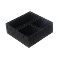 Magideal - Paquete De 4 Cajas De Almacenamiento Tejidas, Contenedores Cúbicos, Organizador Multiusos, Divisor De Cajones, Organizador De Baño Para Despensa Y Enc Negro