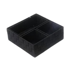 Magideal - Paquete De 4 Cajas De Almacenamiento Tejidas, Contenedores Cúbicos, Organizador Multiusos, Divisor De Cajones, Organizador De Baño Para Despensa Y Enc Negro