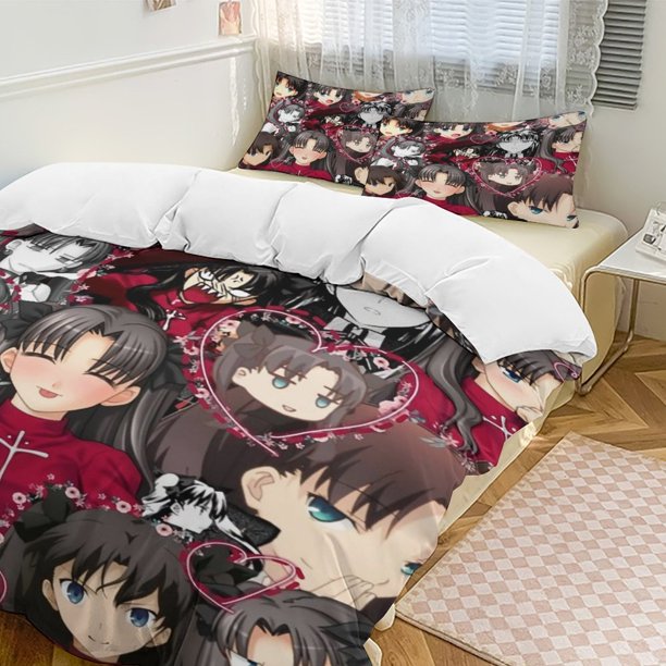 Fate Stay Night Anime Home Bed 3-piece Set Classic Japanese Anime Polyester Wash Student Dormitory Set