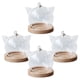 thumbnail image 1 of Mini Cúpula de Cristal de 4 Piezas, Tarros de Plantas Y Flores con Tapa, Cúpulas de Cristal Decorativas para Decoración de Mesa de Fiesta , Base de madera de gato, 1 of 5