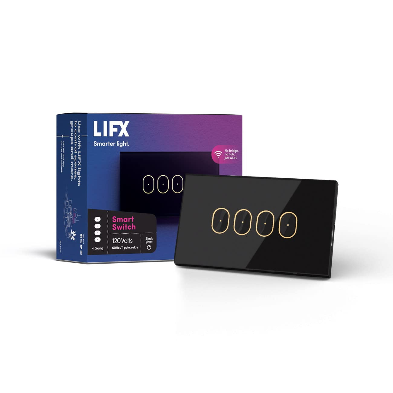 Smart Switch Lifx Swau2g4bl De 4 Botones Con Aplicación Y Control Por Voz