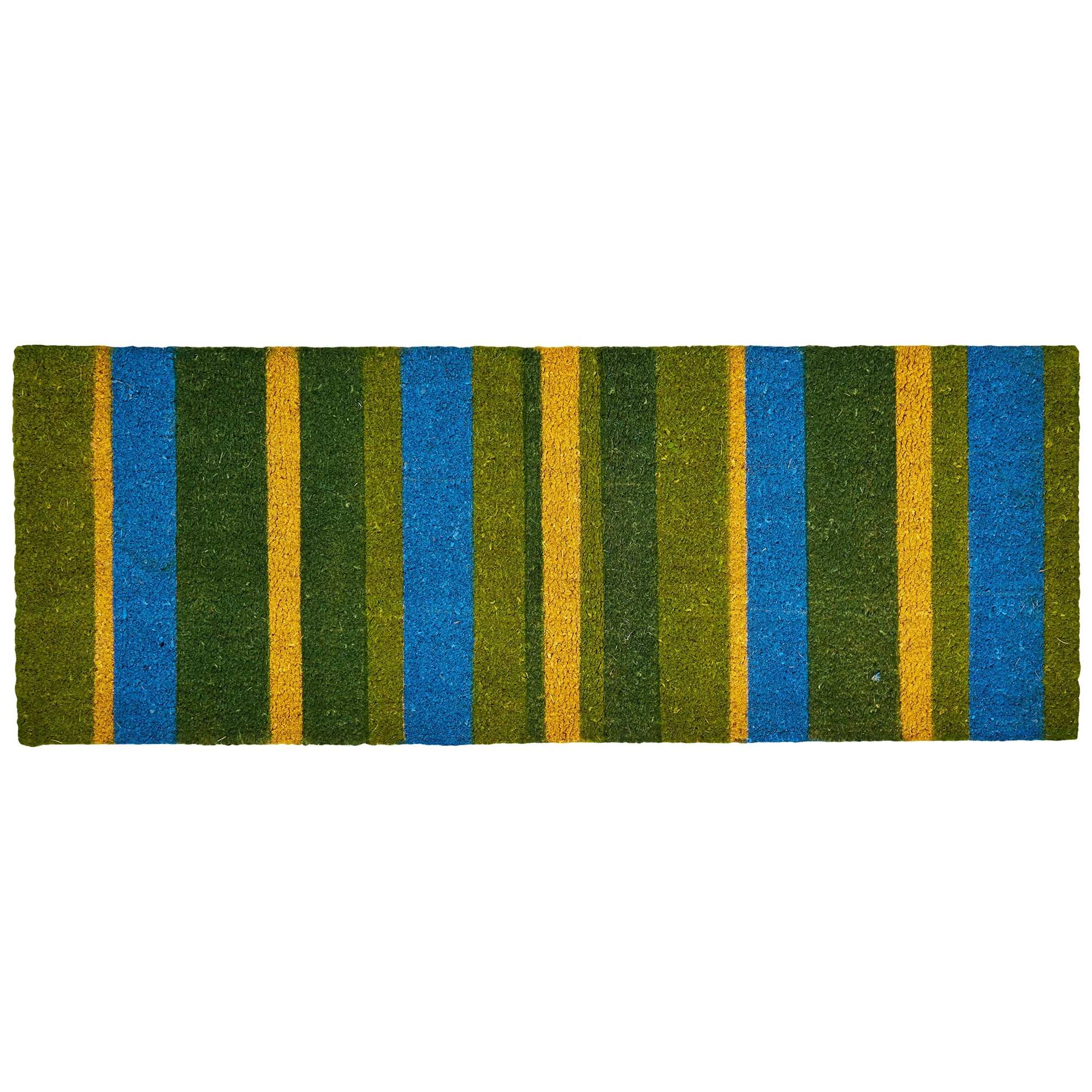 Imports Décor - Decoración Doormat Imports, Fibra De Coco Con Respaldo De Vinilo, 48 X 18 Cm, Rayas Verdes
