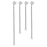 Bothyi - Cadena De Extensión Extendida De Acero Inoxidable Para Fabricación De Joyas Diy, Reparación De Plata, 4 Piezas