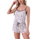 thumbnail image 2 of INSPIRE CHIC Conjunto de Pijamas de Satén para Mujer Ropa de Dormir Camisetas con Pantalones Cortos Ropa de Casa XL Rosa-Negro, 2 of 6