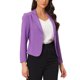 thumbnail image 4 of INSPIRE CHIC Blazer Abierto para Mujer Regreso a Clases Chaqueta de Traje Corto de Verano para el Trabajo Lavanda-Sólido L, 4 of 6