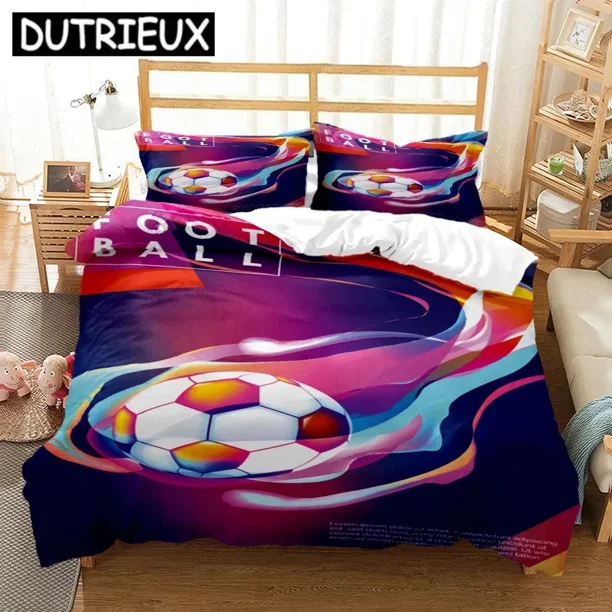 Football Sports Print Three Piece Set Fashion Bedding Article Children Or Adults For Beds Quilt Covers Pillowcases Bed Set Gift Bed Sheets