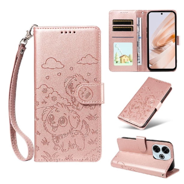 Funda Billetera FOXDOCK Compatible con Xiaomi Redmi Note 13R 5G, Diseño Perrito Tierno, Ranuras para Tarjetas y Soporte Plegable