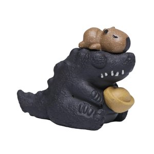 Magideal - Crocodilo Mascota De Té Escultura Animal Estatua Adorno Mesa Hecho De Arcilla Púrpura Función Artesanal Adecuado Para Regalo Decoración Del Hogar