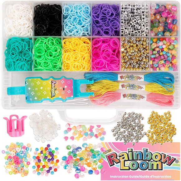 Kit Rainbow Loom AutoLoom Bliss, 2400 bandas y 1000 cuentas