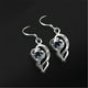 thumbnail image 1 of 925 Silvery Plated Love Heart Shaped Faux Sapphire Drop Earrings Wedding Party Jewelry Christmas Gift, 1 of 2