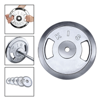 Homebrandt - Disco Preolímpico 10Kg Cromado Pesas Profesional Con Agarres