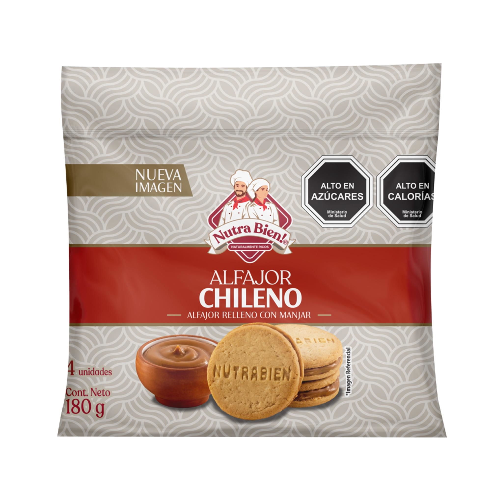 Alfajor Chileno Dulce De Leche 180 g Nutra Bien