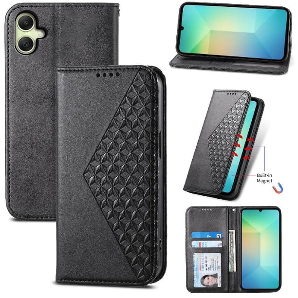 Funda Flip FOXDOCK para Samsung Galaxy A07 , Estilo Billetera con Diseño Rombo, Correa de Mano y Soporte, Uso Diario