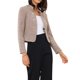 thumbnail image 4 of INSPIRE CHIC Chaqueta de Tweed para Mujer con Cuello Mao, Abierta y Recortada, Talla XS, Amarillo Rosa, 4 of 6