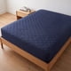 thumbnail image 1 of Sábana ajustable, sábanas de cama de poliéster sólido, rejilla de diamante para una experiencia de sueño cómoda Azul marino 39.0x74.8 pulgadas, 1 of 5