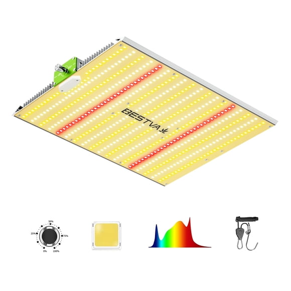 Luz LED de cultivo BESTVA 2024 mejorada BP1000 de espectro completo