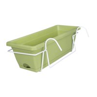 Ioensy - Maceta Colgante Para Jardín, Soporte Para Plantas, Maceta, Barandilla, Balcón, Verde Claro