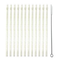 Bothyi - 12 Pajitas Reutilizables Para Fiestas De Verano Para Niños Y Adultos, Color Blanco