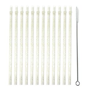 Bothyi - 12 Pajitas Reutilizables Para Fiestas De Verano Para Niños Y Adultos, Color Blanco