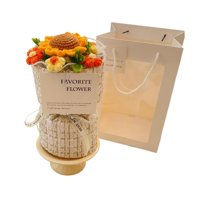 Bothyi - Ramo De Flores De Ganchillo Hecho A Mano Para Boda, San Valentín, Girasol Amarillo