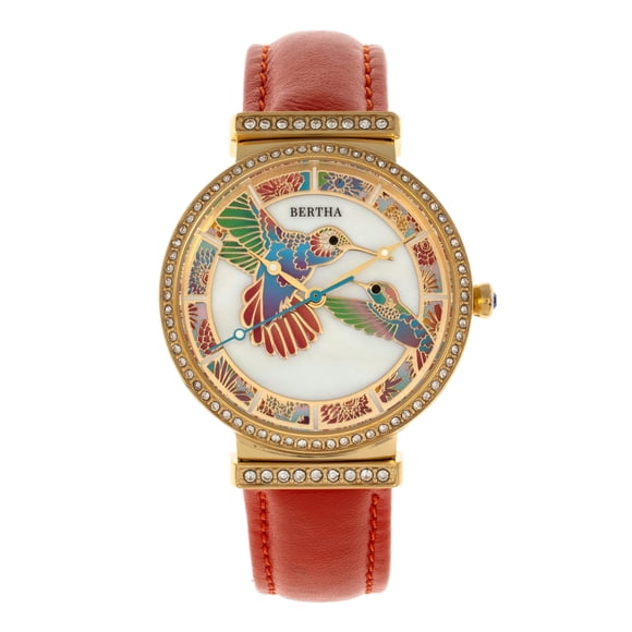Reloj Bertha Emily con esfera de nácar y correa de cuero