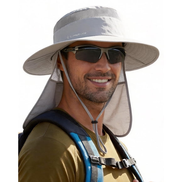 Sombrero Camptrace UPF 80+ de ala ancha con malla y solapa para el cuello
