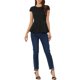 thumbnail image 2 of INSPIRE CHIC Blusas de Mujer para Regreso a Clases con Peplum, Manga Corta, Cuello Redondo, Color Sólido, XS Negro, 2 of 6