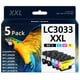 thumbnail image 1 of Cartuchos de tinta Lamburee LC3033 XXL, paquete de 5 para Brother, 1 of 7