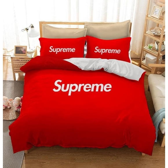Supreme Logo Quilt Duvet Cover Set Bedspread Kids Bedding Bed Linen