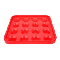 Ioensy - Organizadores De Bandejas Para Bolas De Billar, 16 Agujeros, Accesorios Duraderos Para Mesa De Billar, Color Rojo