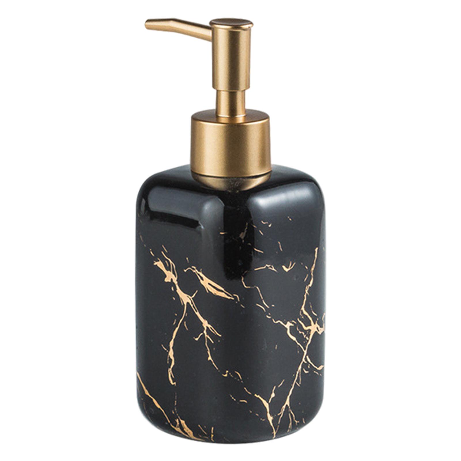 Bothyi - Dispensador De Jabón Con Textura De Mármol, Bomba De Botella De Loción Para Baño De Cocina De Hotel, Negro