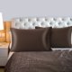 thumbnail image 1 of PiccoCasa 2 Pcs Funda de Almohada de Satén con Cremallera Sedosa Sateen, Estándar Marrón, 1 of 7