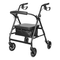 Genérico - Andador Burrito 4 Ruedas Plegable Con Asiento Y Bolso 4002A