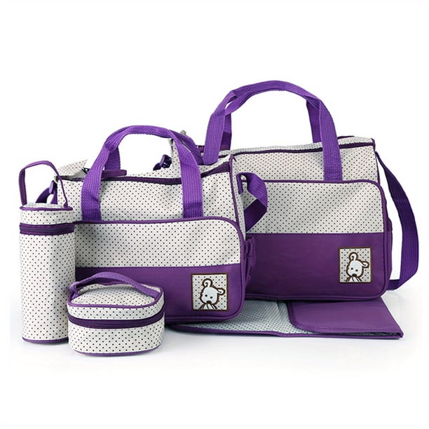 Hot-selling Fashion Oblique Span Waterproof Mommy Bag Five-piece Set Multi-functional Large-capacity Mother Bag One-shoulder Portable Mother And Baby Bag Diaper Bag