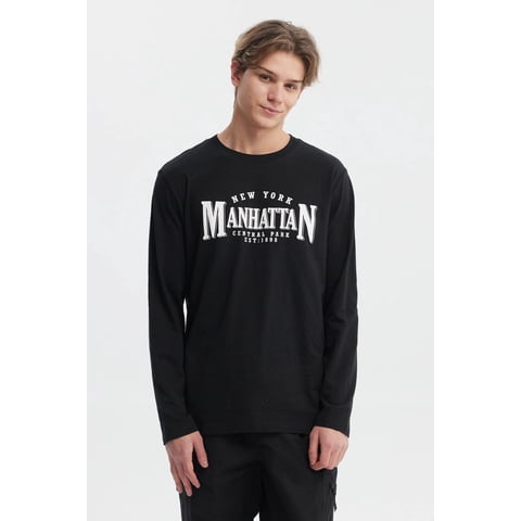 Fashionspark - Polera Hombre Print Frontal Negro