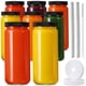 thumbnail image 1 of [Botellas de jugo de vidrio] AOZITA 480 ml con 2 pajitas y 2 tapas, paquete de 8, 1 of 9