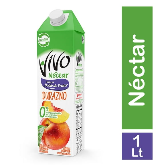 Néctar Sabor Durazno Caja, 1 L