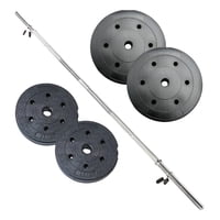 Linea Sport - Barra Preolímpica 120 Cm Cromada Con 25 Kg En Discos Pvc