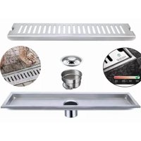 Genérica - 10*40Cm Drenaje Piso Ducha Cubierta Eliminación Acero Inoxid 304