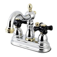 Grifo De Lavabo Kingston Brass Heritage Onyx 4 Center Chrome