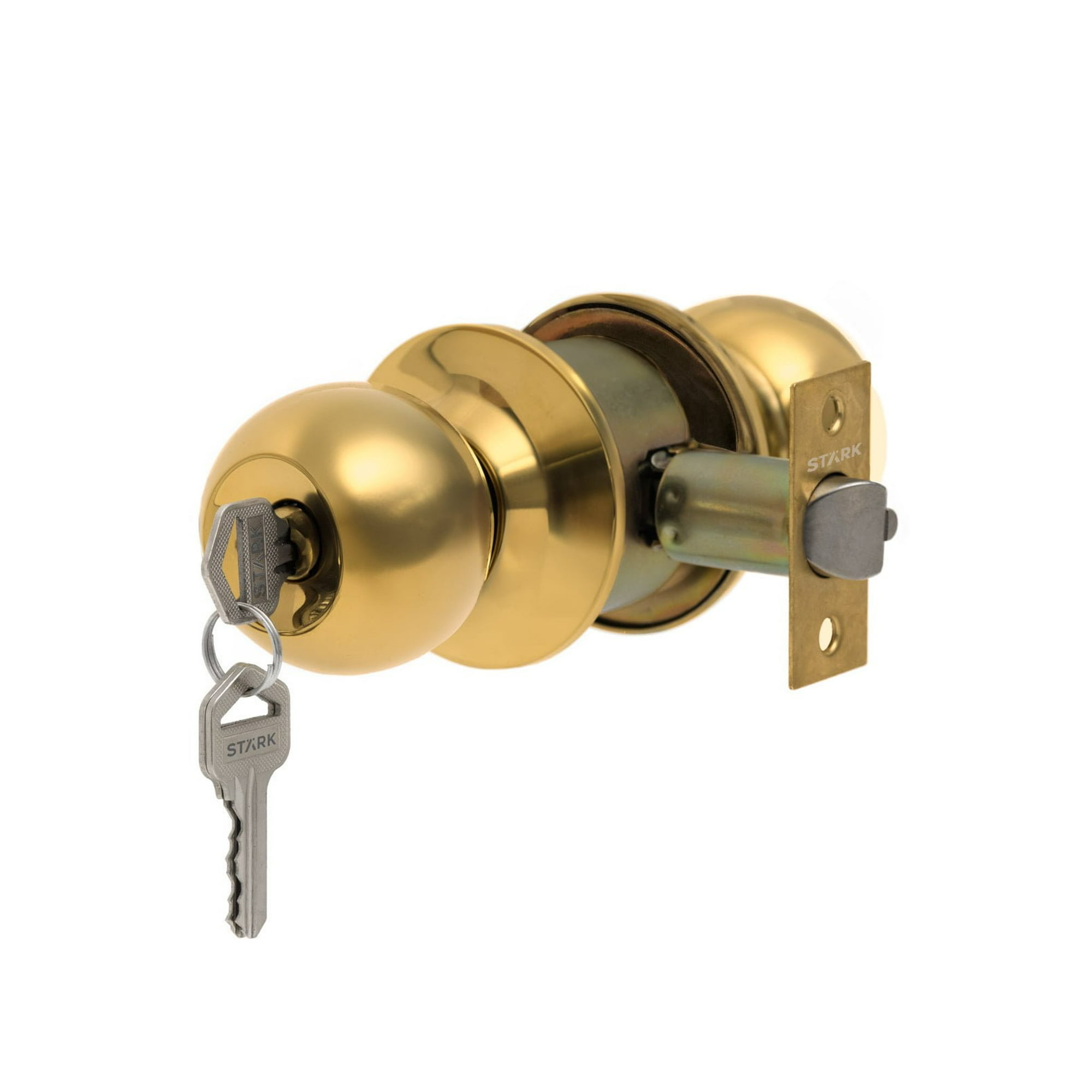 Stark Design - Cerradura De Pomo Cilíndrica, Oficina -dormitorio. (bronce Pulido). Sku: Sdp10-pb