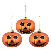 Magideal - 3 Calabazas Colgantes Para Halloween, Suministros Para Fiestas, Adornos Navideños, Bolas Colgantes Para Halloween, Decoración Del Hogar Al Aire Libre Naranja Mate