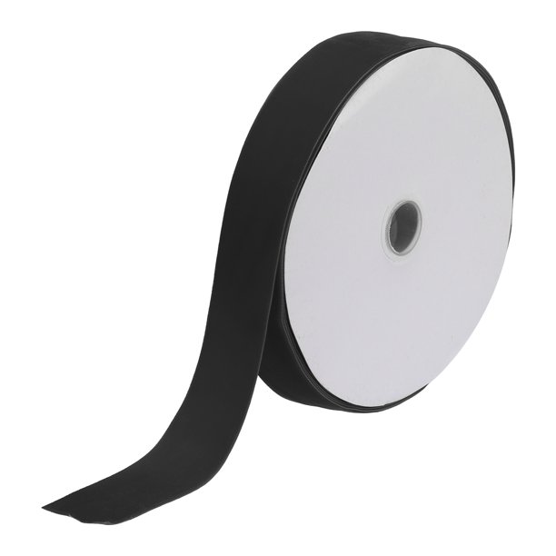 Uxcell Cinta de Terciopelo Carrete de Cara Única Tela de Terciopelo Sedosa para Ramo de Flores Manualidades Envoltura de Regalos Fiesta de Boda Negro 1 1/2" x 10 Yardas