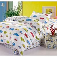 Milsleep - Transportation City Cars & Airplanes Ropa De Cama Para Niños Juego De Funda Nórdica Doble Blanco