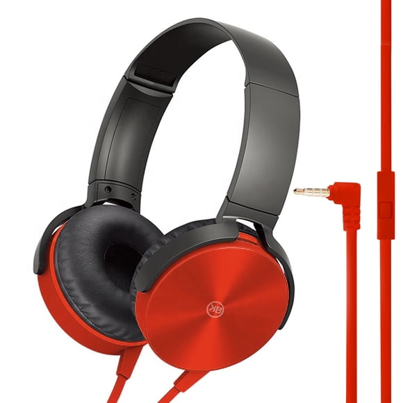 Audífonos Head band Extra Bass Con Cable Y Micrófono Kbod I15 Rojo