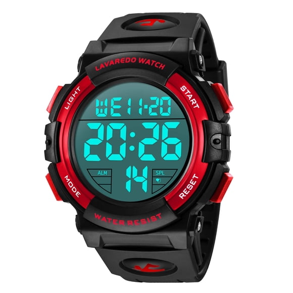 Reloj L LAVAREDO digital para hombre resistente al agua con cronógrafo