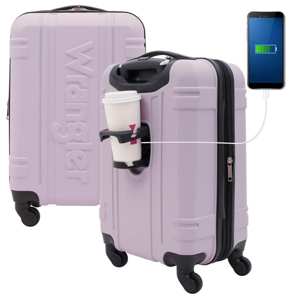 Luggage Wrangler Astral Lilac con tapa dura, 50 cm, con portavasos